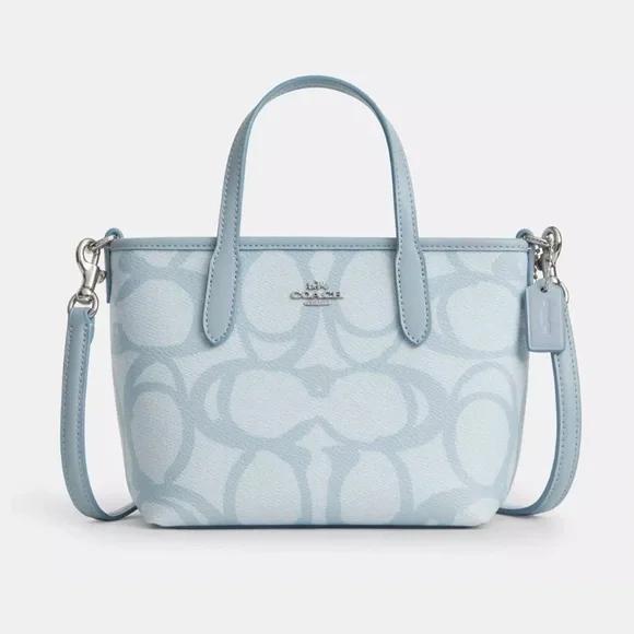 NWT！COACH City Mini Tote Bag In Sketch Signature Canvas（COACH CBM64）